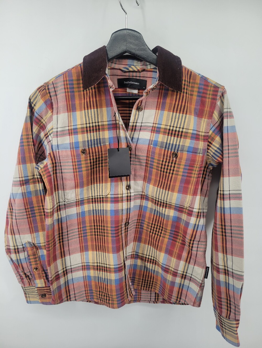 Peak Performance W Heavy Cotton Shirt plaid with cord collar size xs
